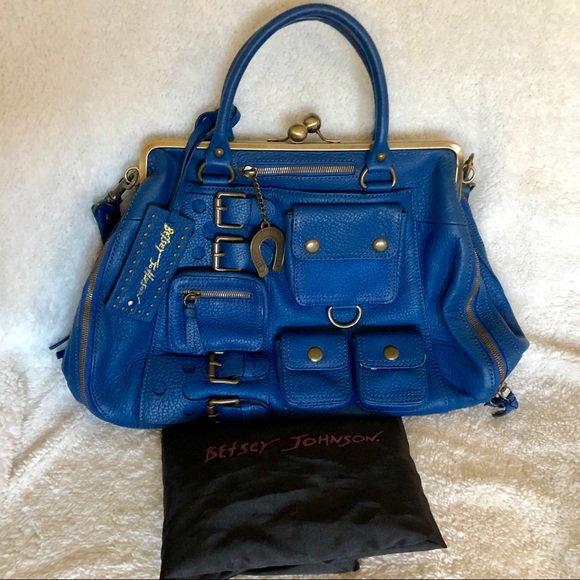 Betsey Johnson Handbags - Betsy Johnson Blue Leather Handbag NWOT